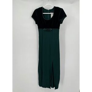 Just Choon Womens Vintage Velvet‎ Trim Evening Dress Size 3 Gothic Prom Formal